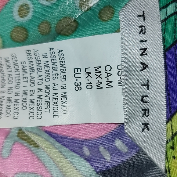 Trina Turk French Riviera Tunic Multicolor  Top Medium - Picture 4 of 4